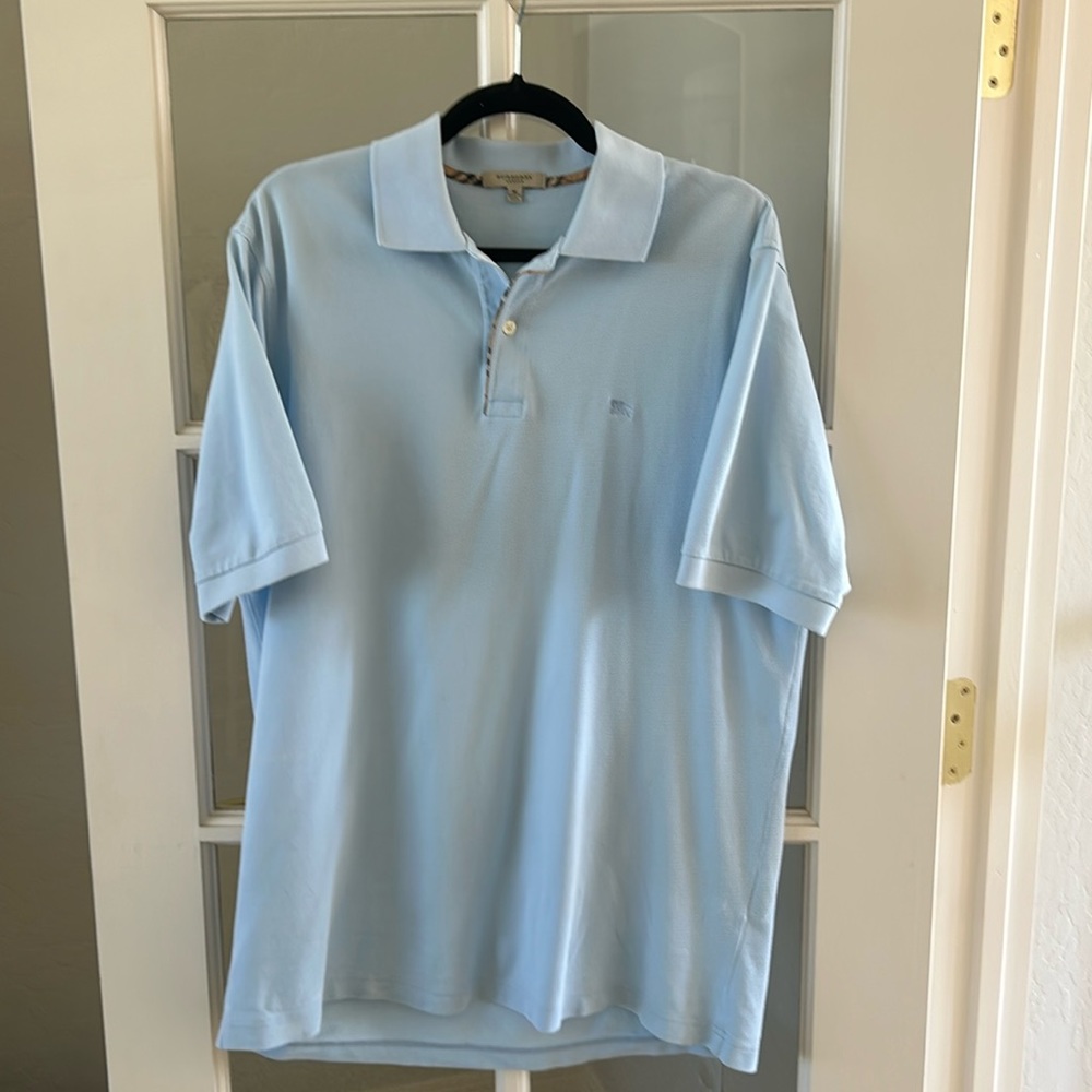 Burberry Light Blue Men's Polo Shirt